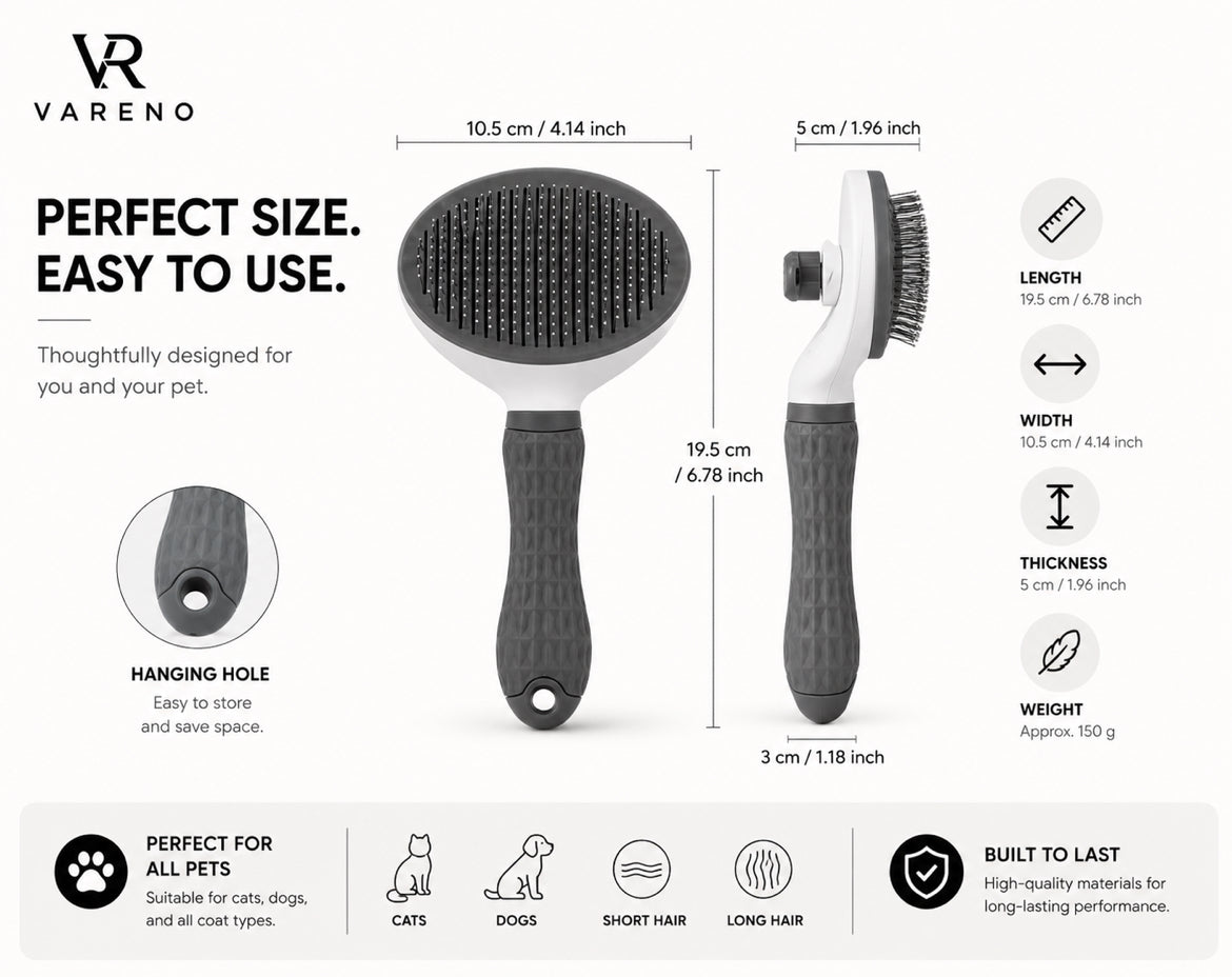 One-Click Pet Grooming Brush