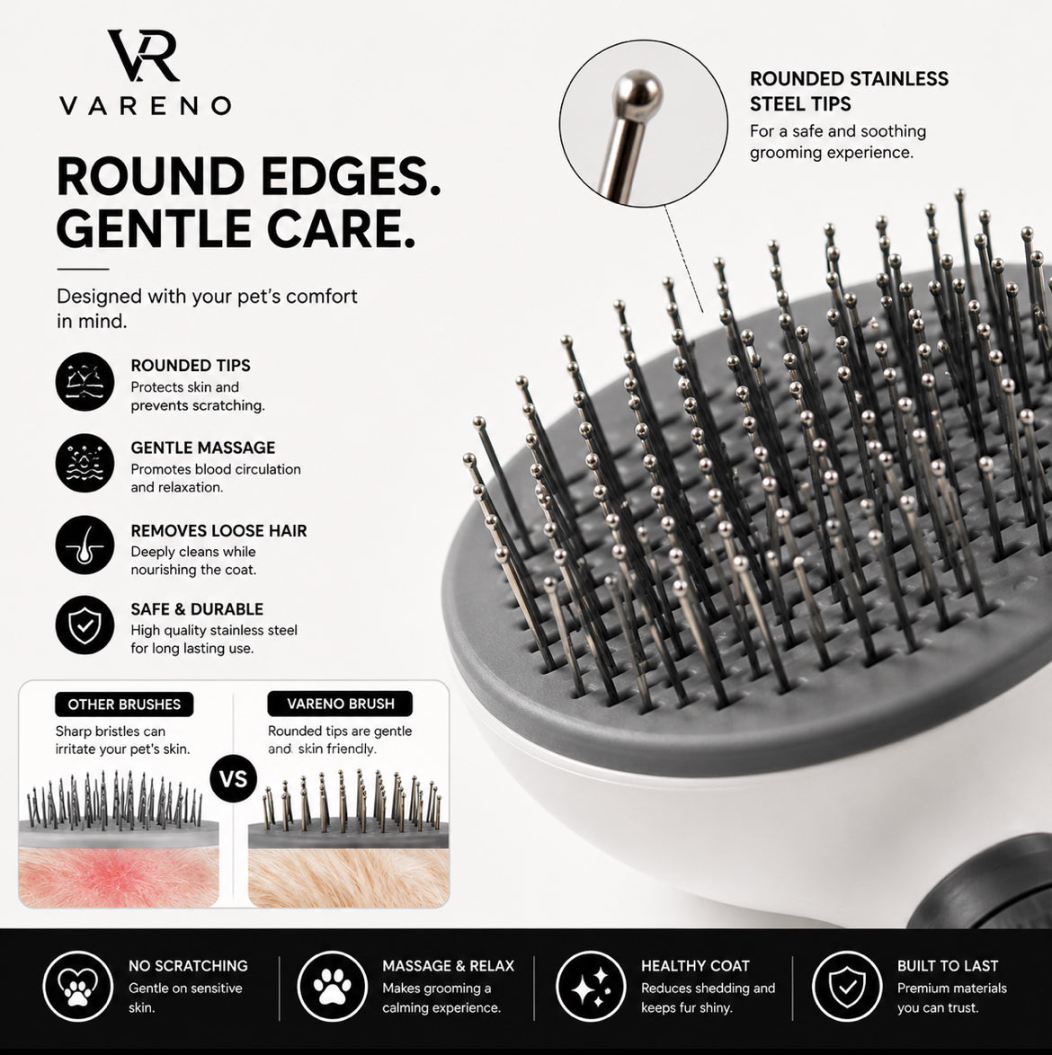 One-Click Pet Grooming Brush