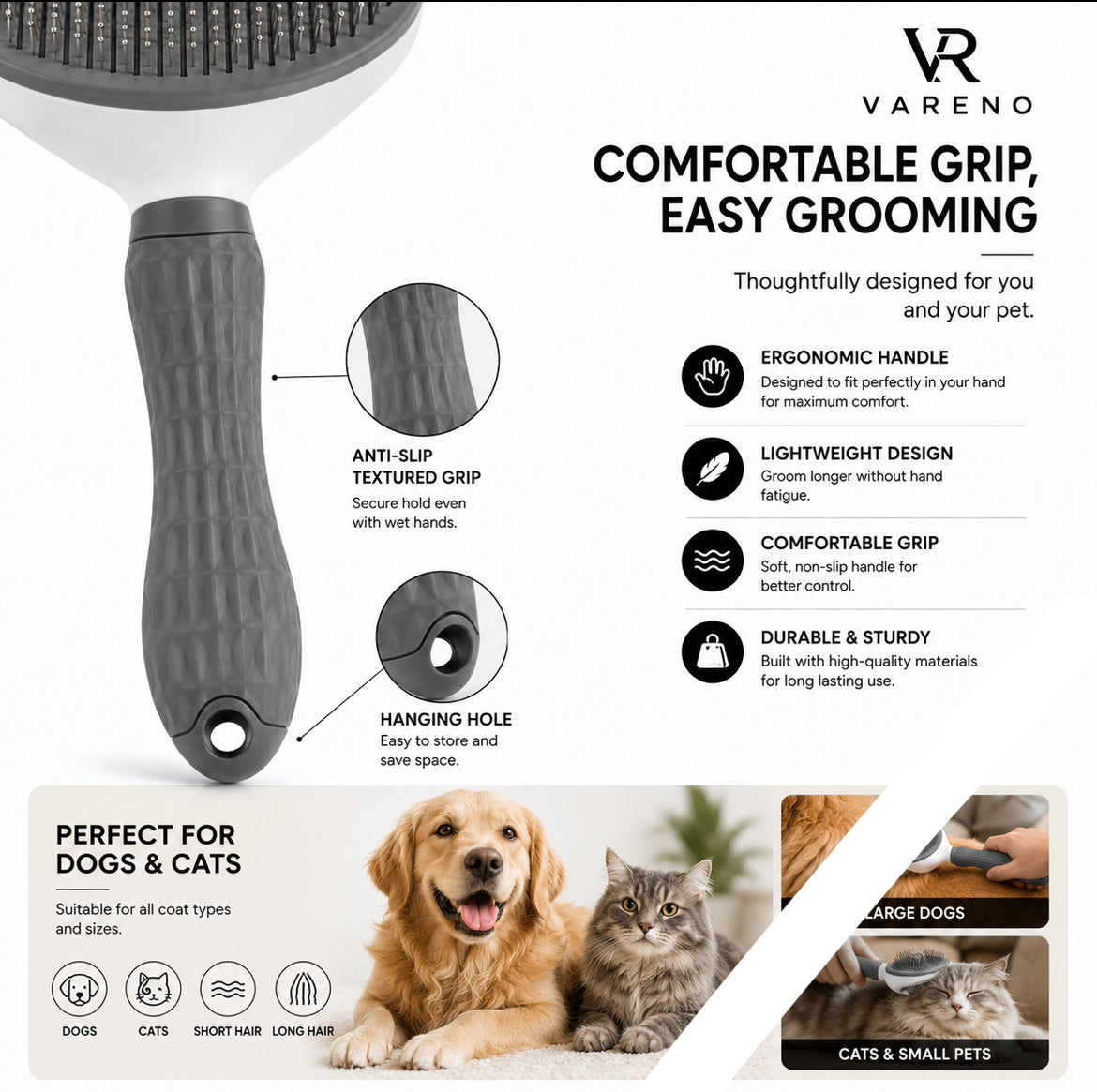 One-Click Pet Grooming Brush