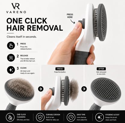 One-Click Pet Grooming Brush